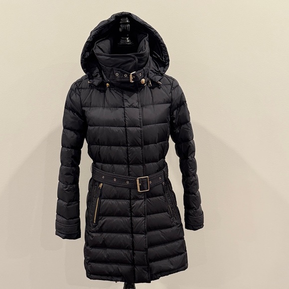 Burberry Jackets & Blazers - Burberry Quilted Navy Blue Puffer Coat with Belt and removable hood. Authentic